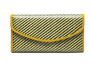 carbon fiber yellow wallet