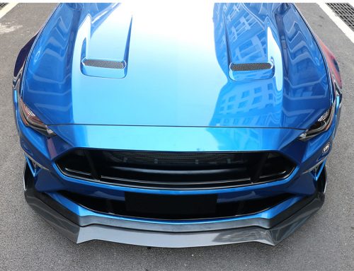 Carbon Fiber Front Bumper Cover Protector Splitter Lip For 15-20 Mustang