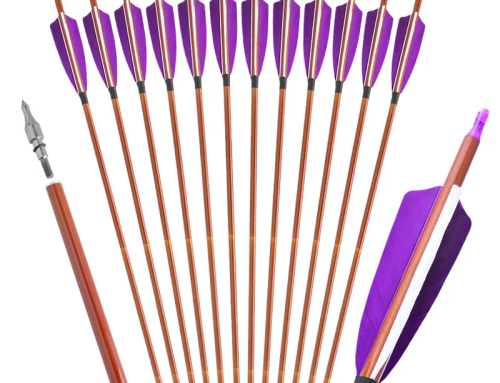Bamboo Grain Carbon Arrows Spine 500 with Turkey Feathers for Recurve Bow Hunting