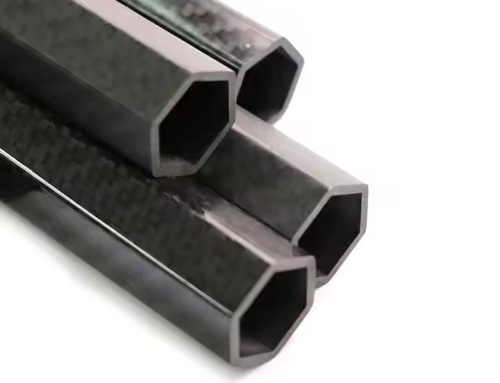 Premium 3K Hexagonal Carbon Fiber Rectangular Tube – Glossy/Matte Finish