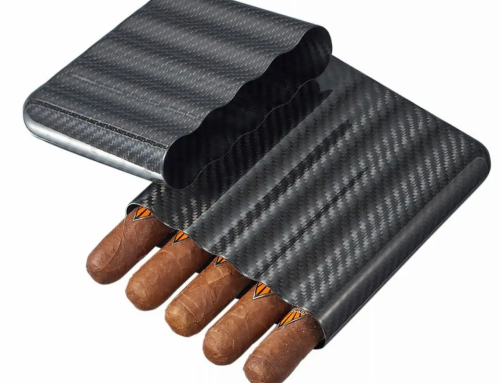Ultra-thin and lightweight carbon fiber cigar box travel box 4 fingers portable