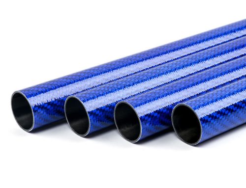 Custom Blue 3K Colored Carbon Fiber Tube Roll Wrapped High Strength Carbon Fiber Pipe