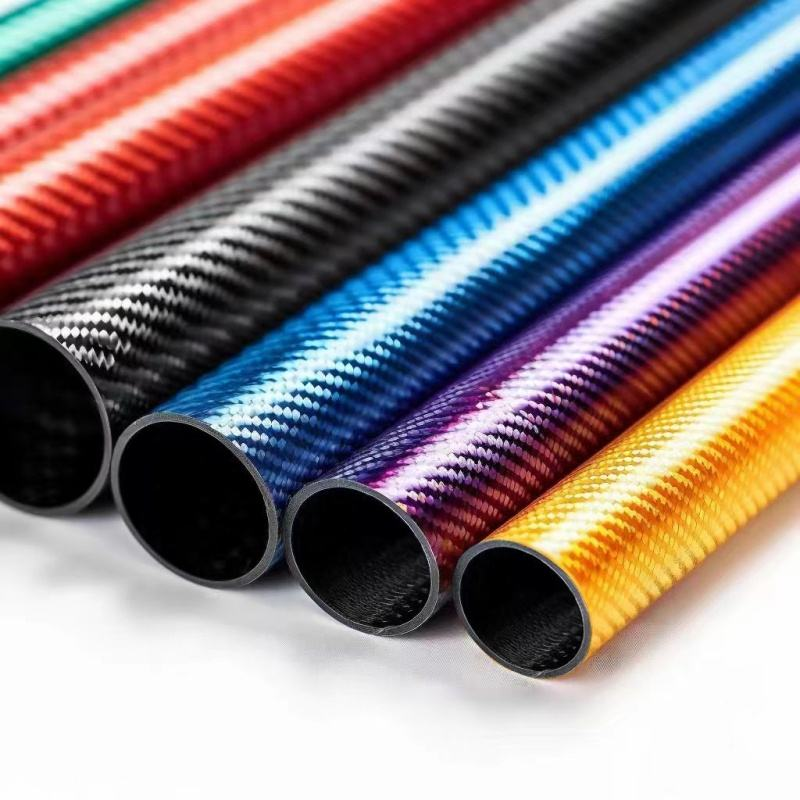 High Strength 3K Twill Colorful Carbon Fiber Tube Custom Size OEM Carbon Fiber Pipe for Industry and Sports Equipment (1)