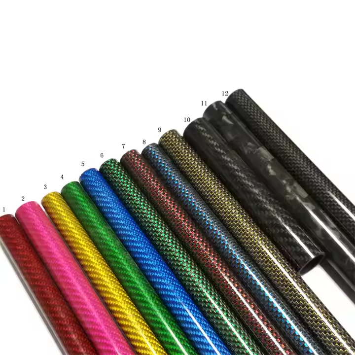 High Strength 3K Twill Colorful Carbon Fiber Tube Custom Size OEM Carbon Fiber Pipe for Industry and Sports Equipment (3)