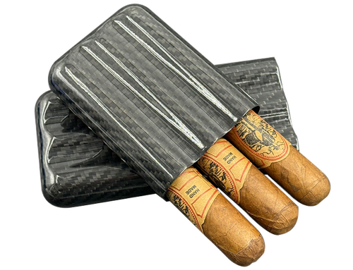 Premium Real Carbon Fiber Cigar Holder Gift Box for Gentlemen