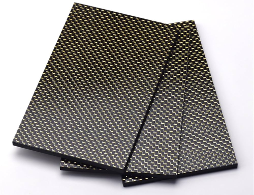 Twill 3K gold wire carbon fiber sheet