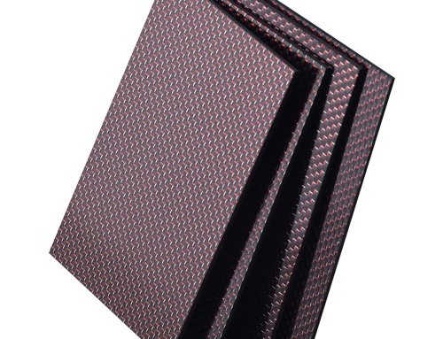 3K Twill Red+silver Carbon Fiber Plate