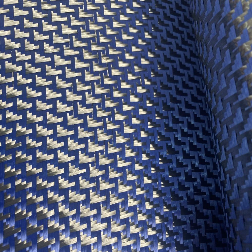 Fighter jet-shaped carbon fiber and blue aramid sheet (2)