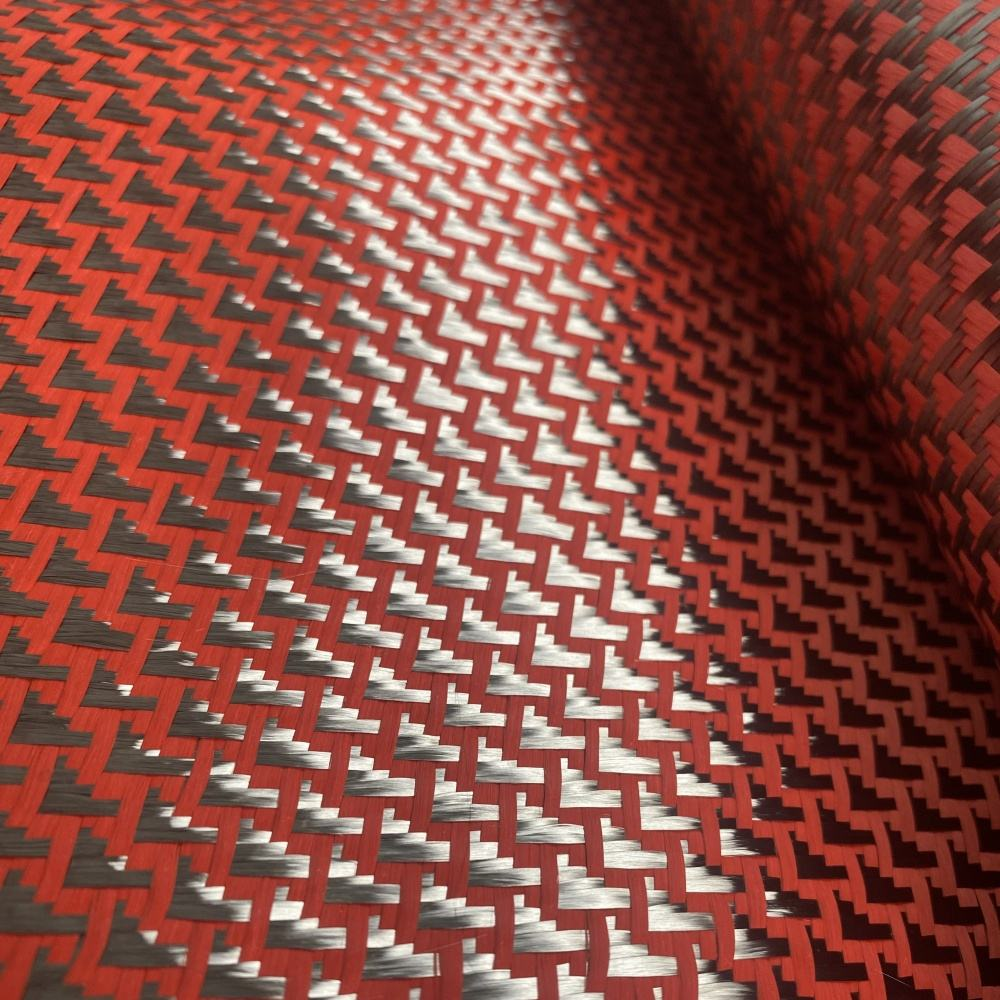 Fighter jet-shaped carbon fiber and red aramid sheet (1)