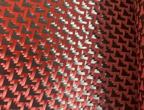 Fighter jet-shaped carbon fiber and red aramid sheet