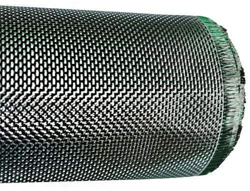 3K Carbon Fiber Cloth Green+Silver Plain Fabric Roll