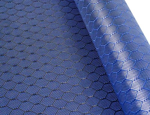 Blue Aramid Carbon Hybrid Honeycomb Woven Fabric