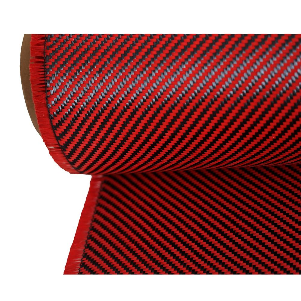 High-Performance Red Aramid-Carbon Hybrid Woven Fabric (2)