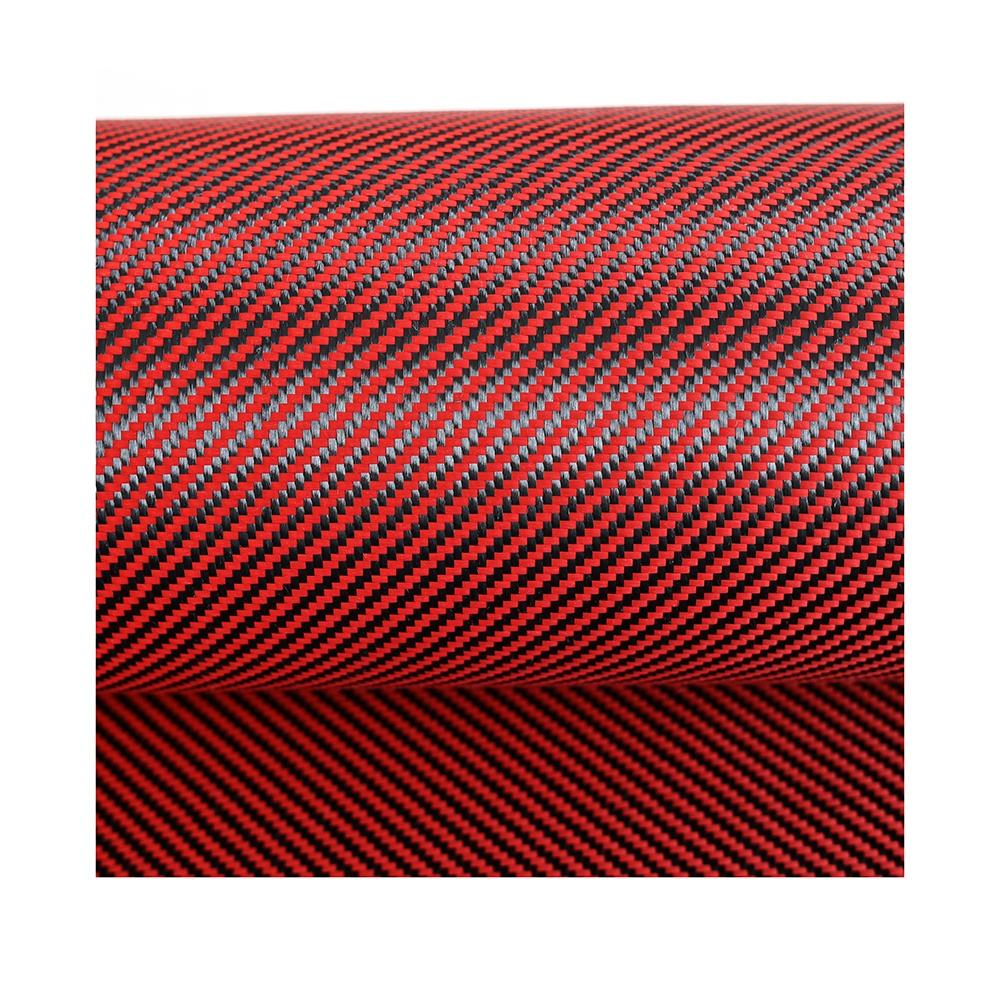 High-Performance Red Aramid-Carbon Hybrid Woven Fabric (3)