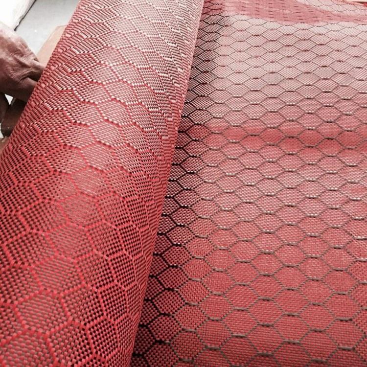 Red Aramid Carbon Fiber Hexagon Jacquard Fabric (3)