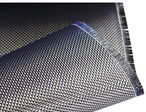 Silver Blue Glitter Carbon Fiber Fabric