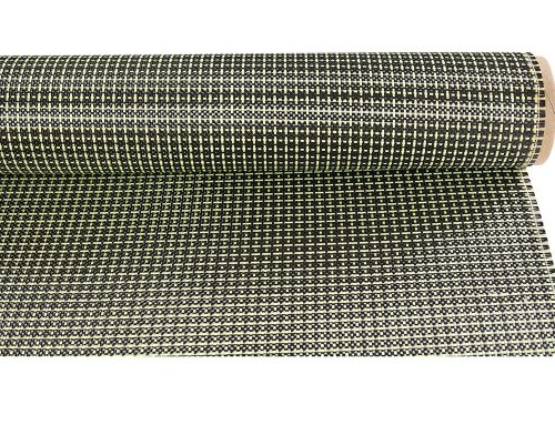 Yellow 3K Carbon Aramid Hybrid Plain Woven Fabric